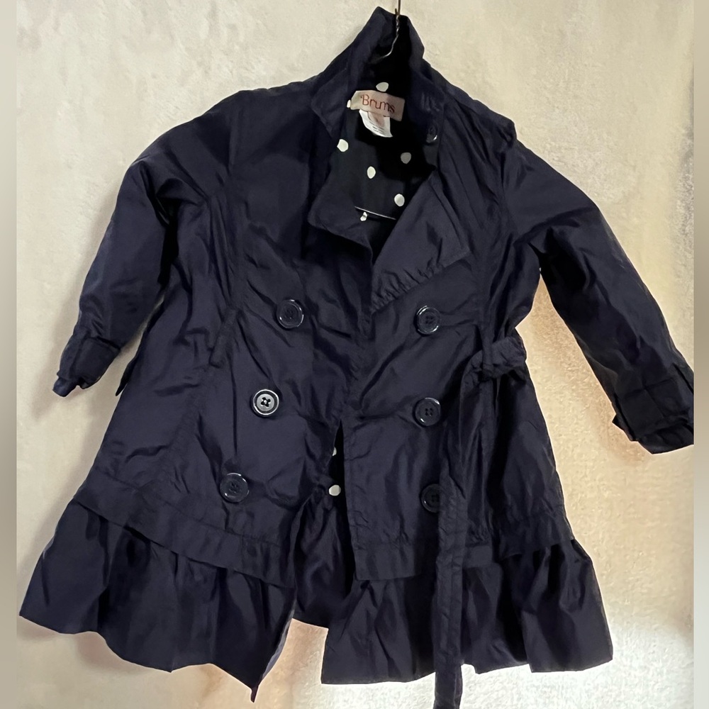 Brums Kids Navy Blue Double-Breasted Coat
